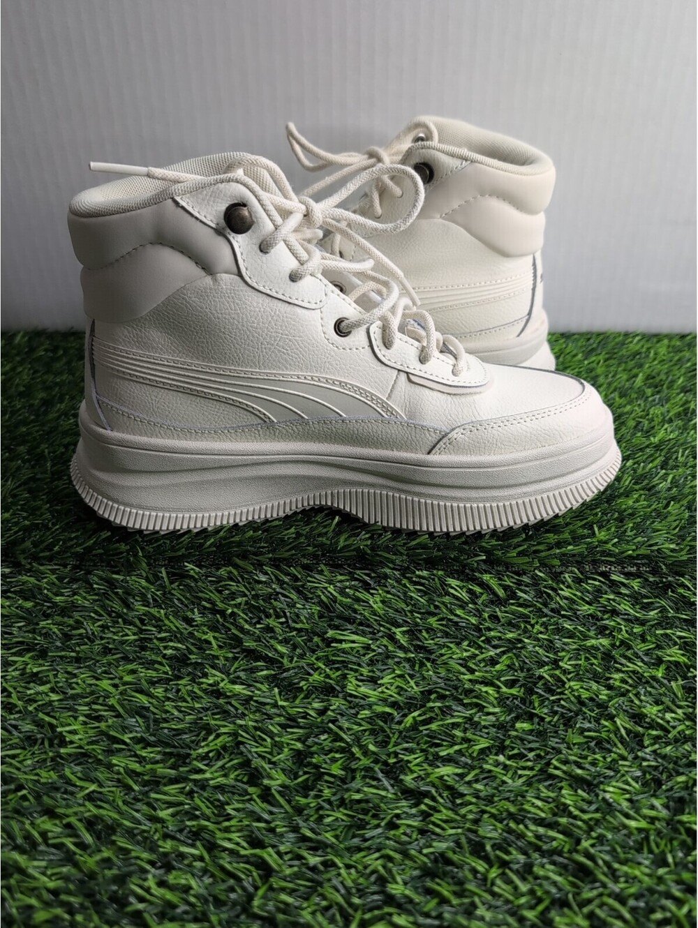 PUMA Mayra Lace Up High Top Womens Off White Sneakers Casual Shoes 39231603 - Picture 6 of 15